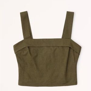 Abercrombie & Fitch Linen Blend Green Top Size S